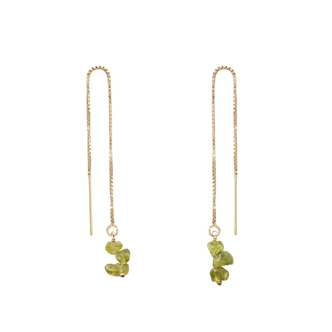 Raw Gemstone Threader Earring