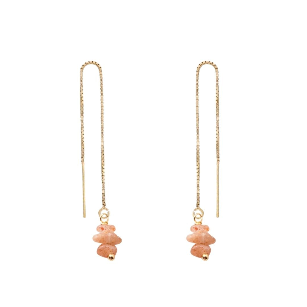 Raw Gemstone Threader Earring
