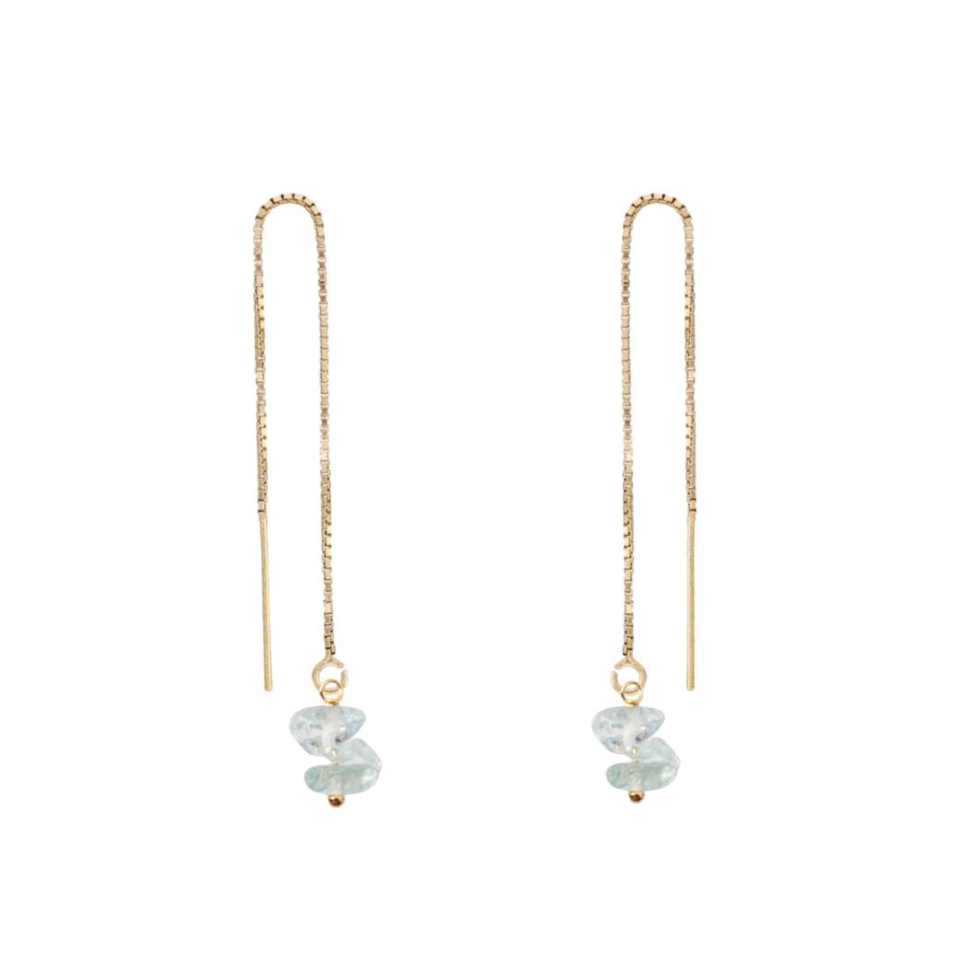 Raw Gemstone Threader Earring