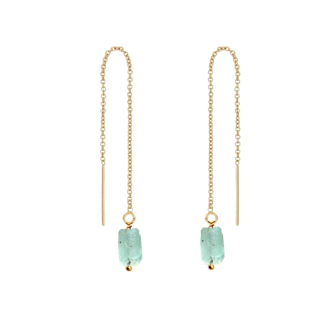 Aquamarine Threader Earring