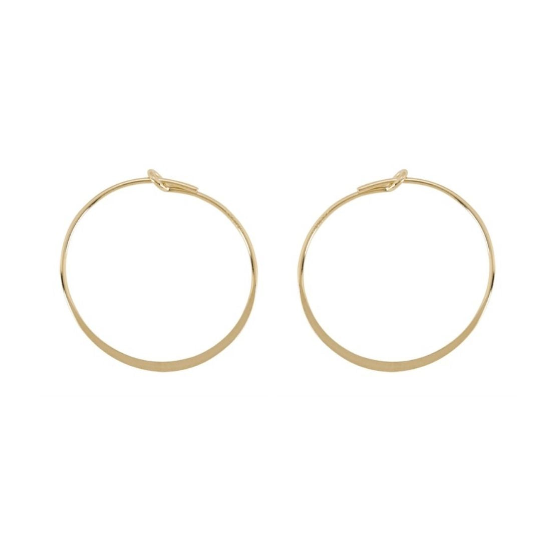 Flat Hoop Post Earrings