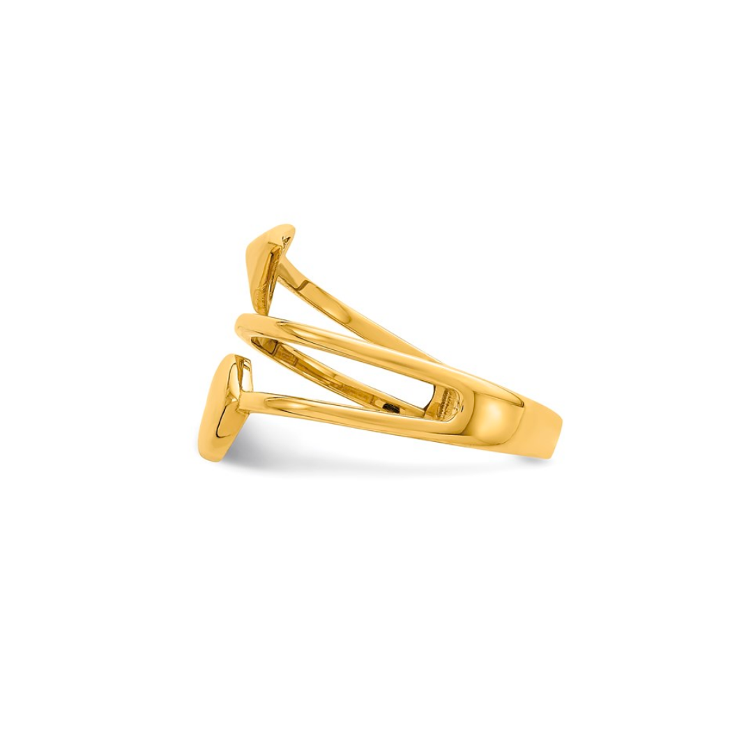 14K Adjustable Heart and Arrow Ring