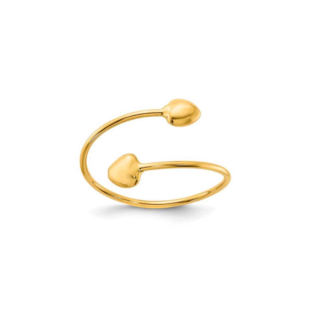 14K Adjustable Heart Ring