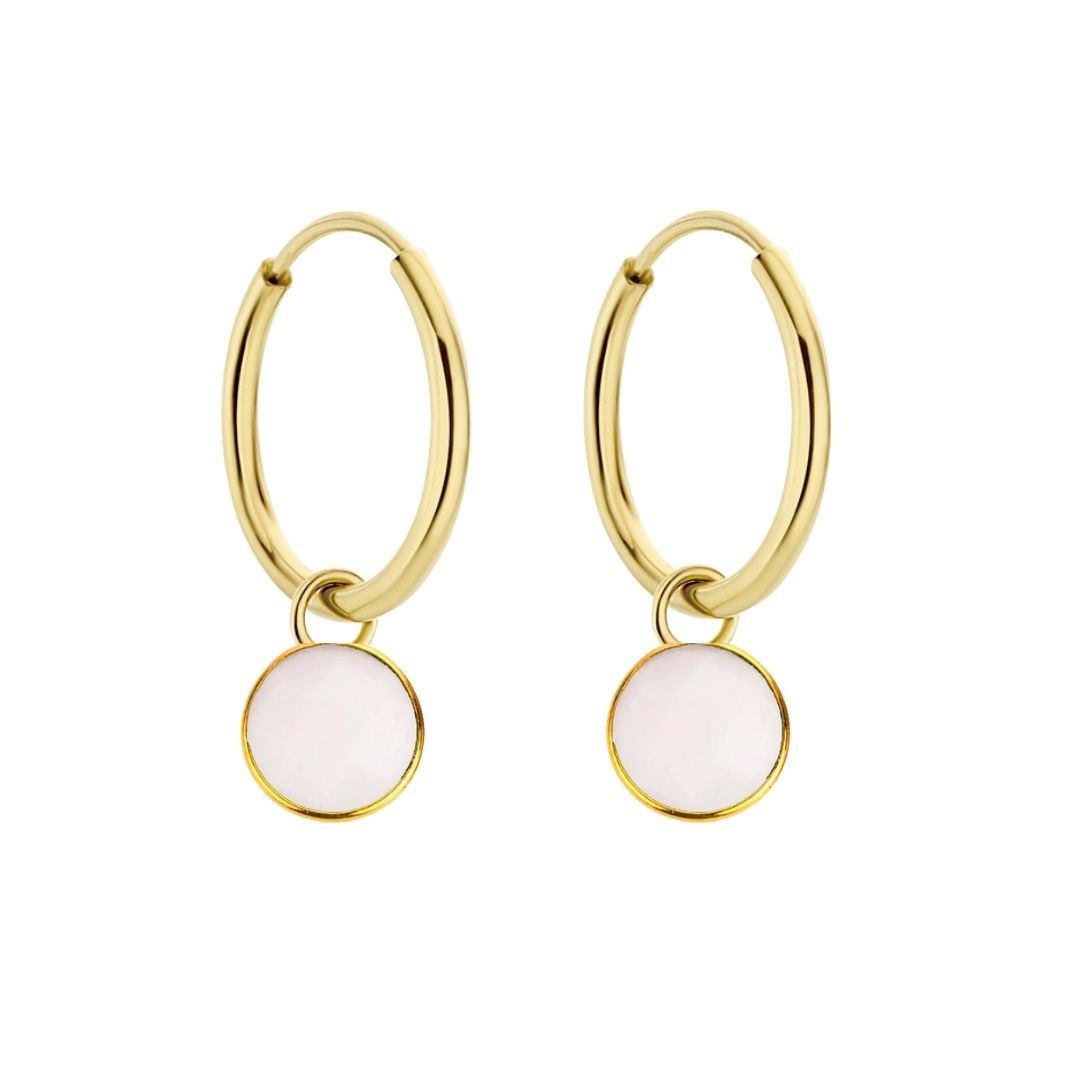 Moonstone Hoop Earrings
