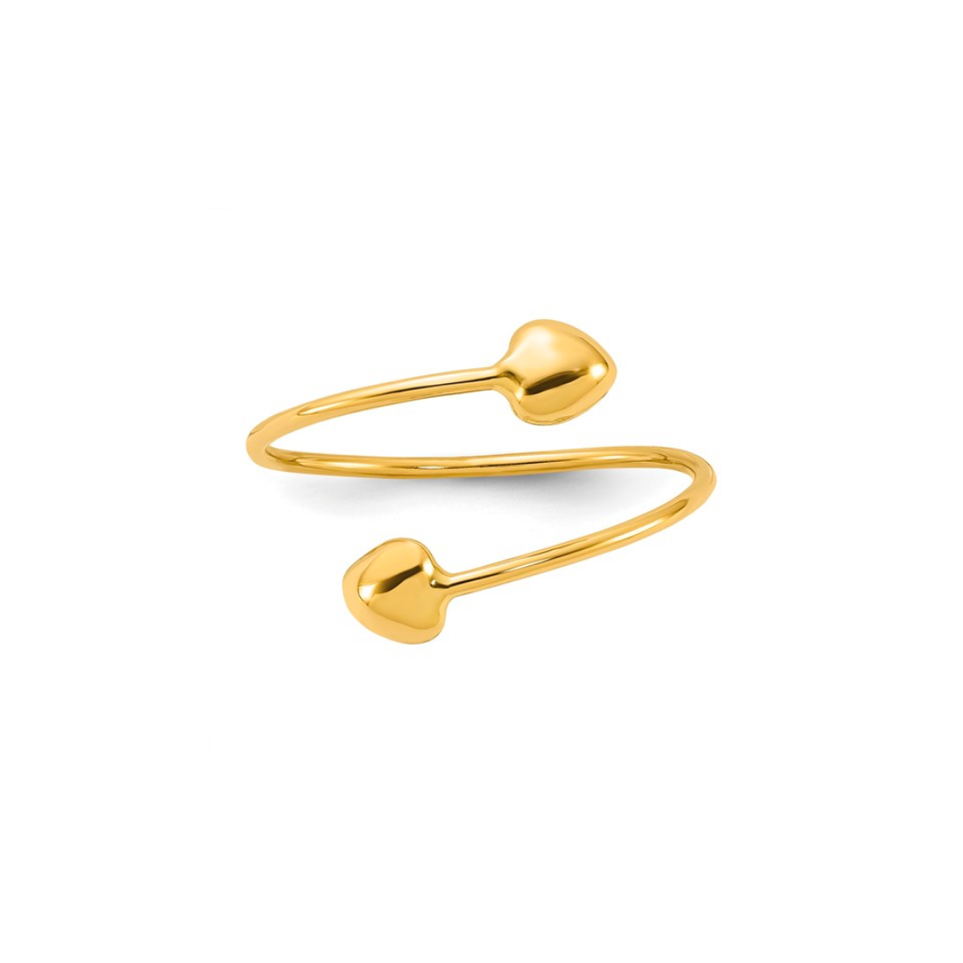 14K Adjustable Heart Ring
