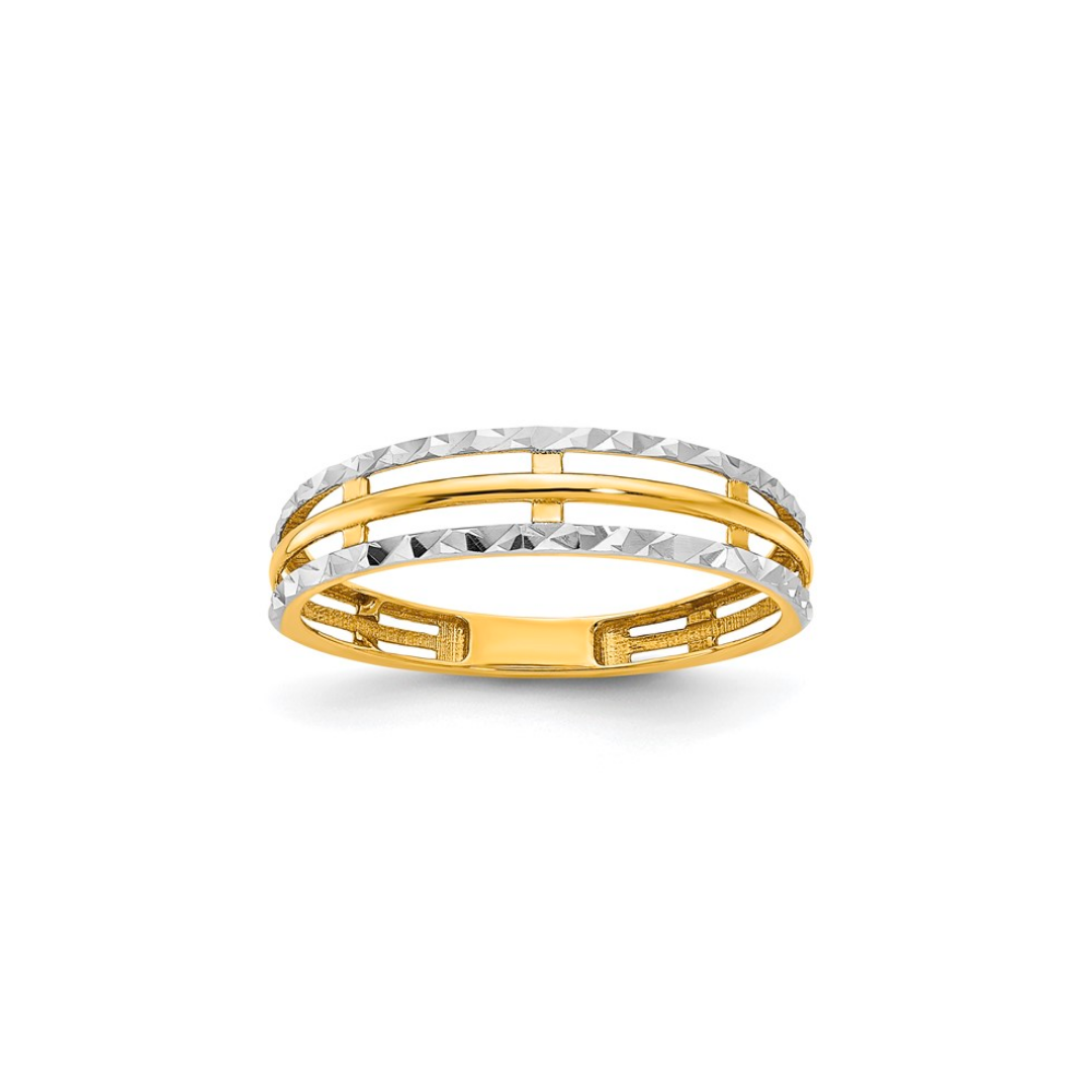 14K Stacked Silver and Gold Ring