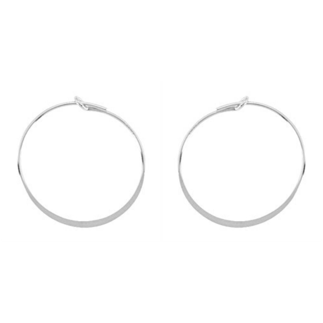 Flat Hoop Post Earrings