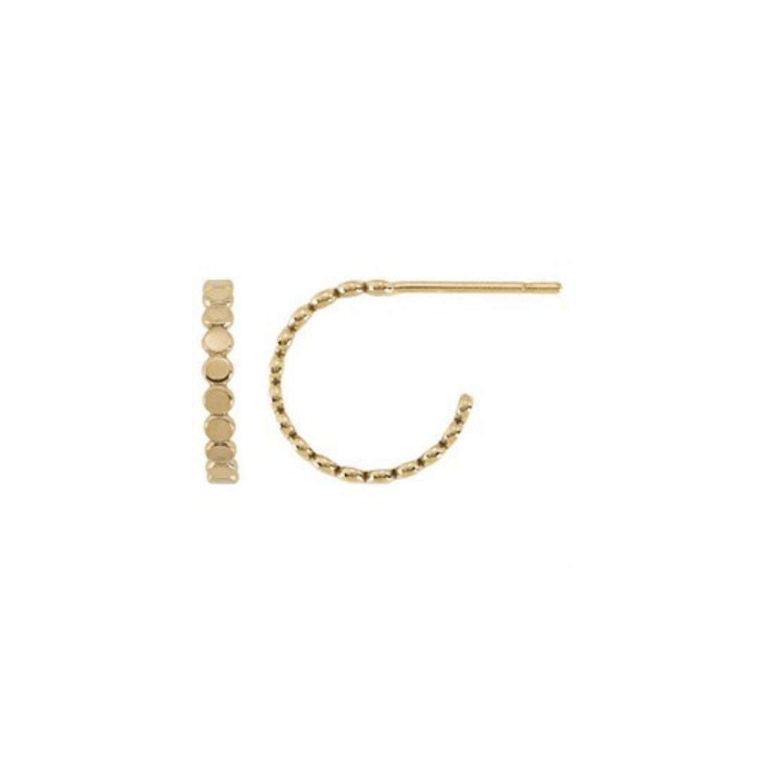 Bead Hoop Post Earrings