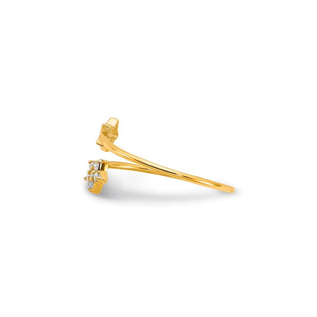 14K Adjustable Star CZ Ring