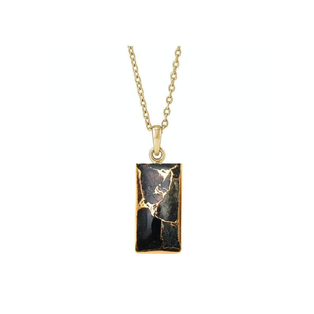 Rectangle Bar Gemstone Necklace