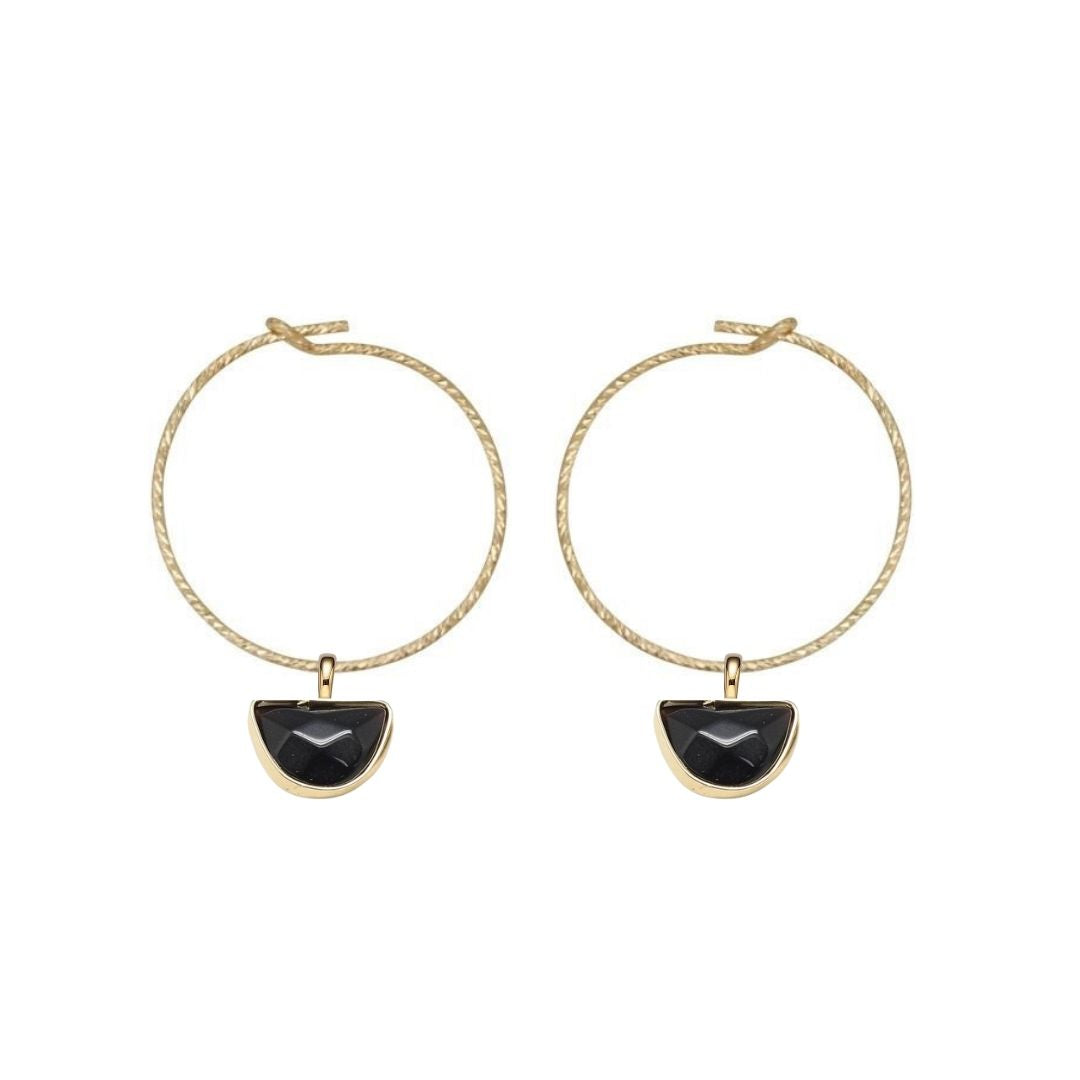 Sparkle Gemstone Hoop Earring