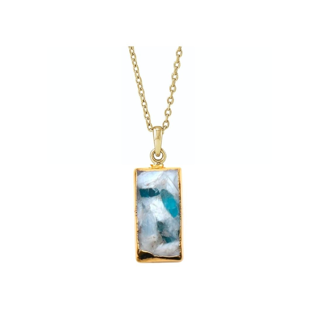 Rectangle Bar Gemstone Necklace