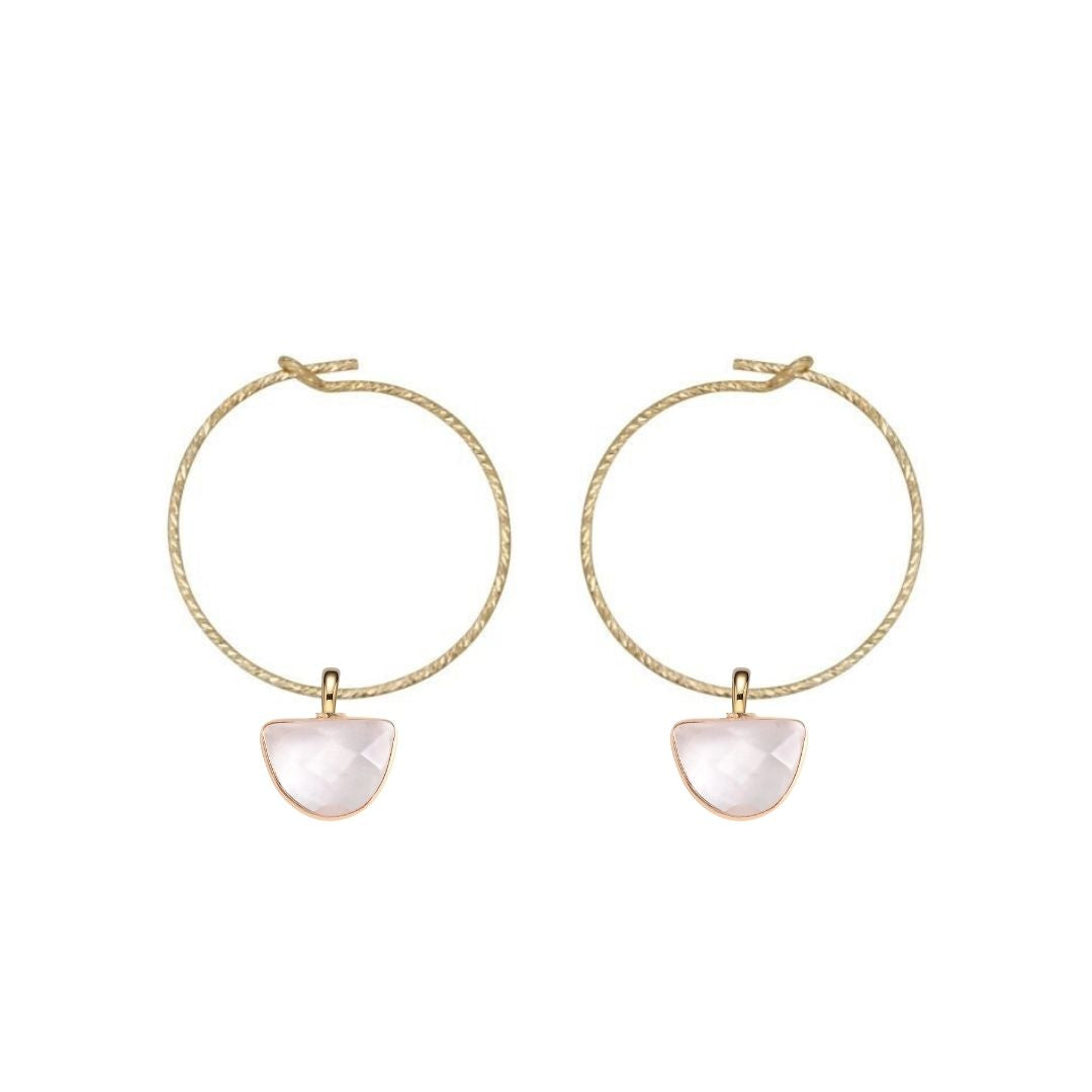 Sparkle Gemstone Hoop Earring