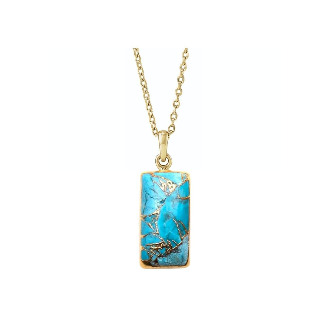 Rectangle Bar Gemstone Necklace