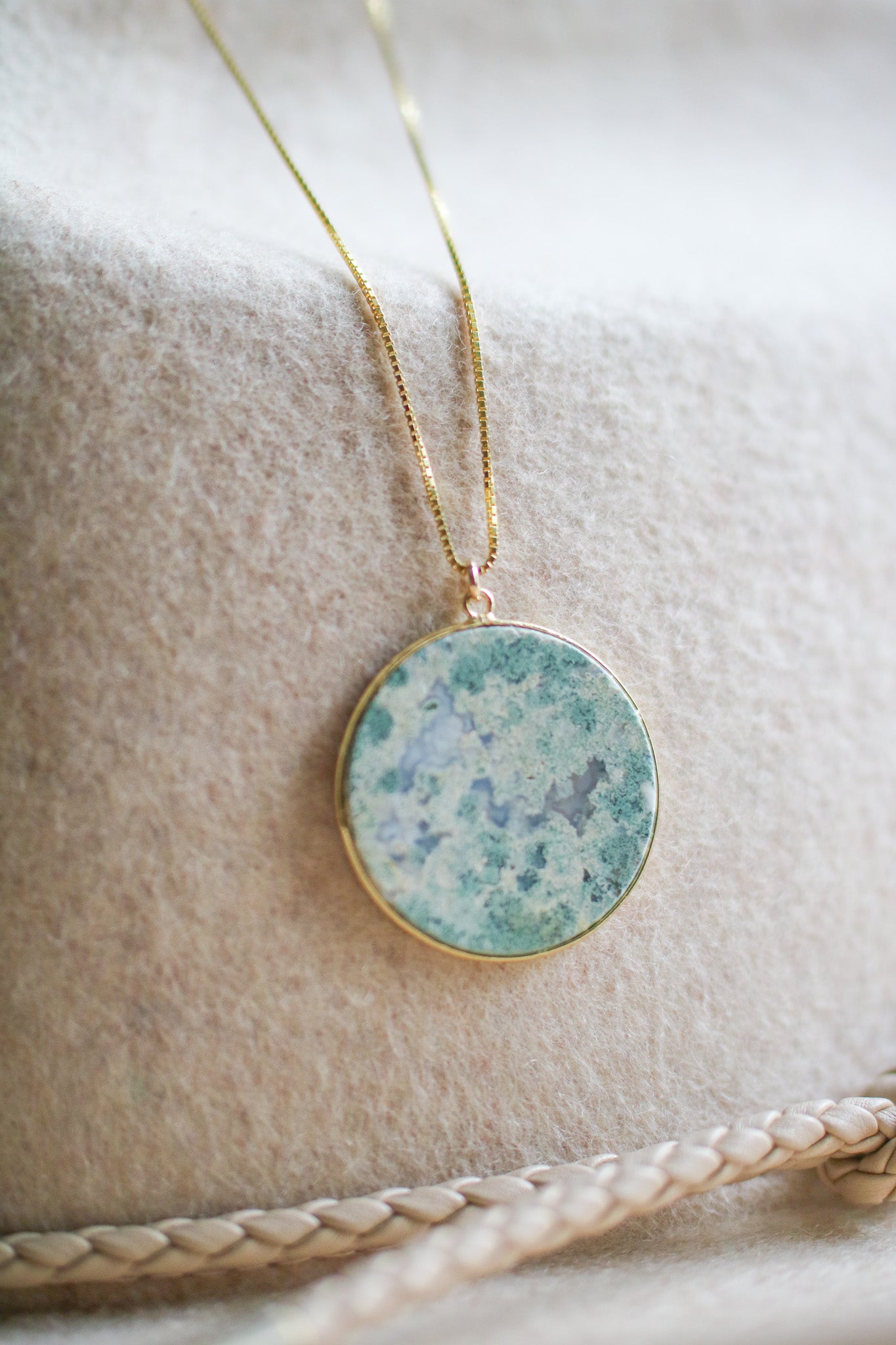 Agate Moss Gemstone Necklace