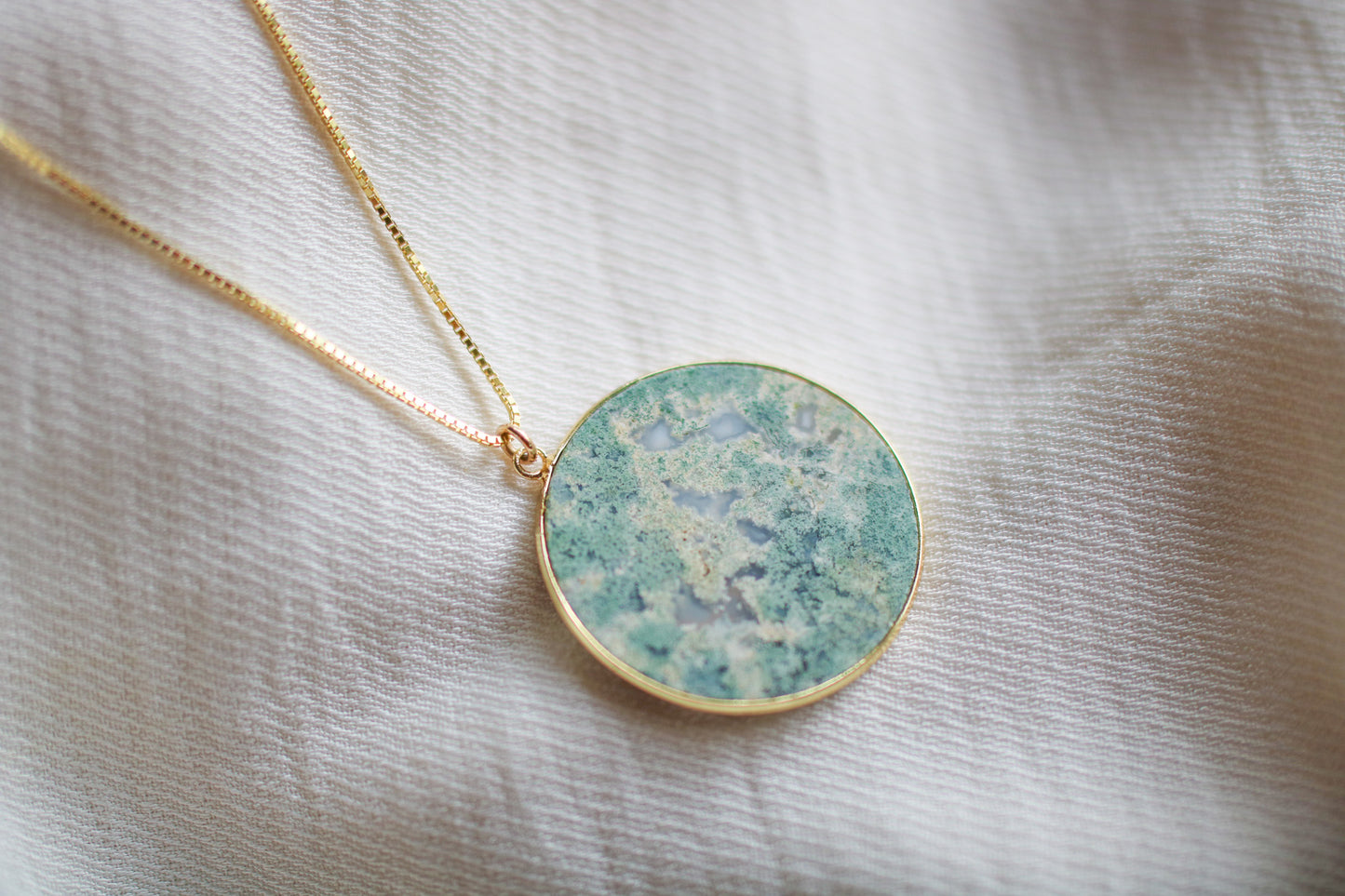 Agate Moss Gemstone Necklace