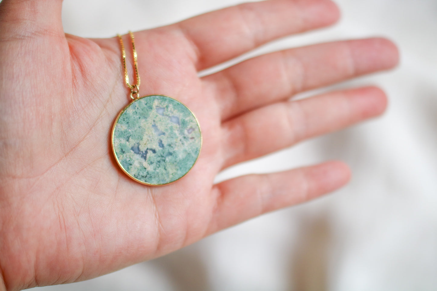 Agate Moss Gemstone Necklace