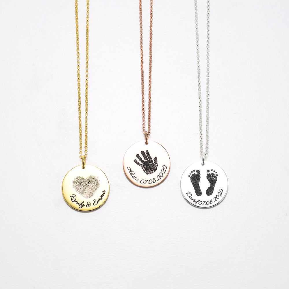 Personalized Fingerprint 22mm Disc Necklace