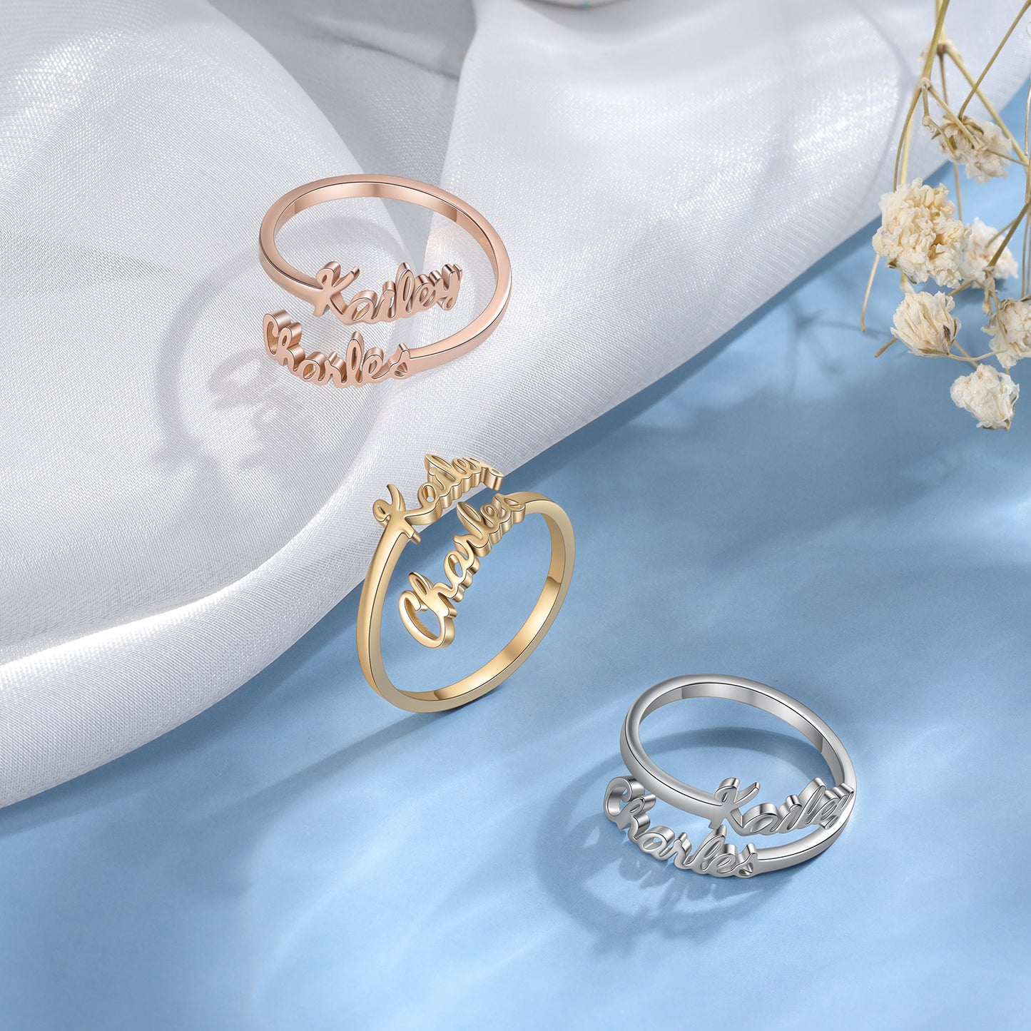 Custom Two Name Ring