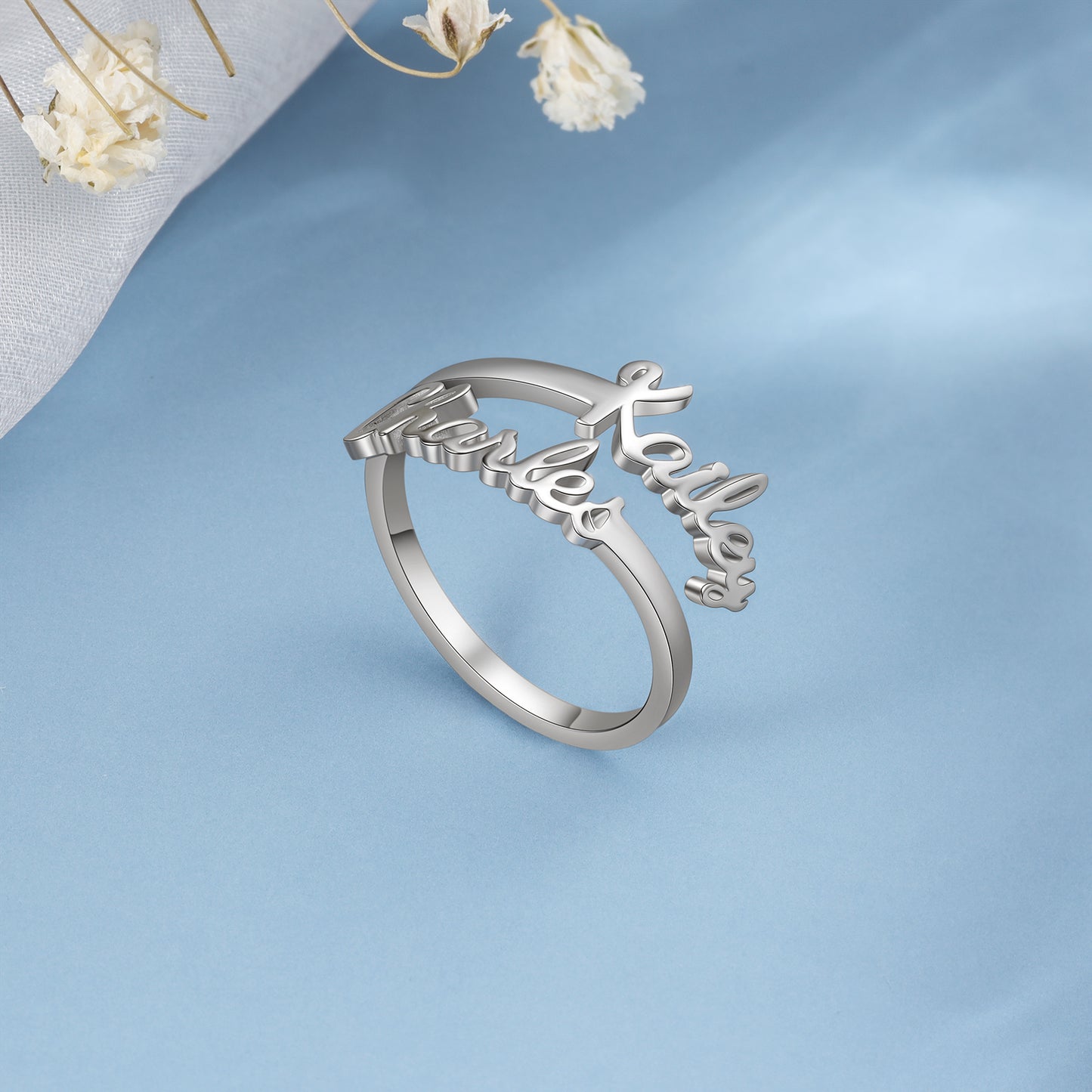 Custom Two Name Ring