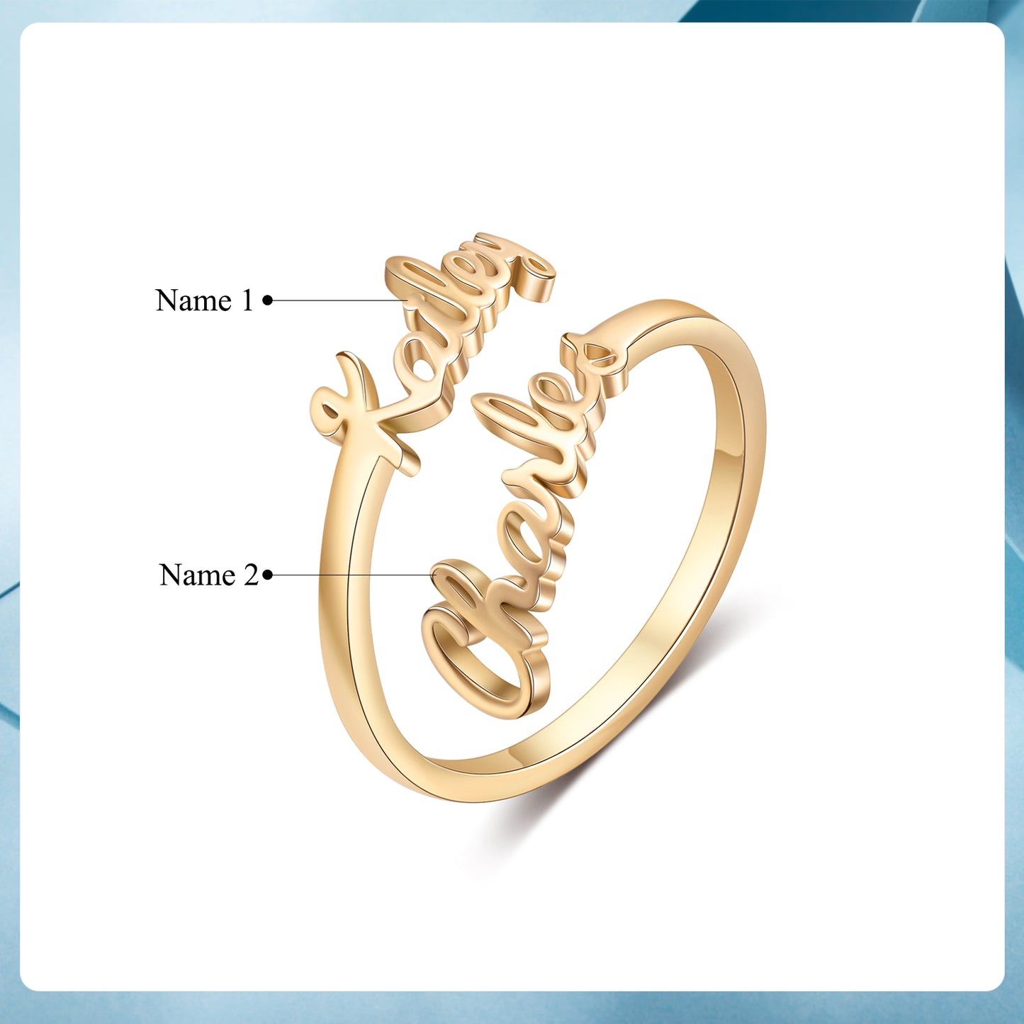 Custom Two Name Ring