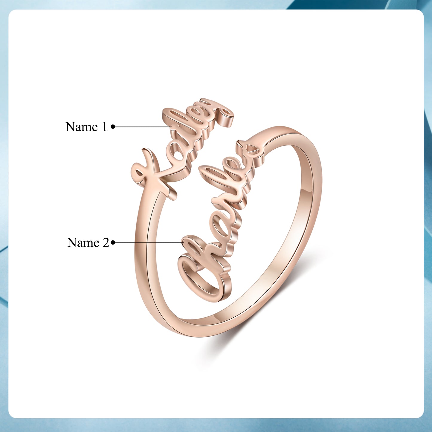 Custom Two Name Ring