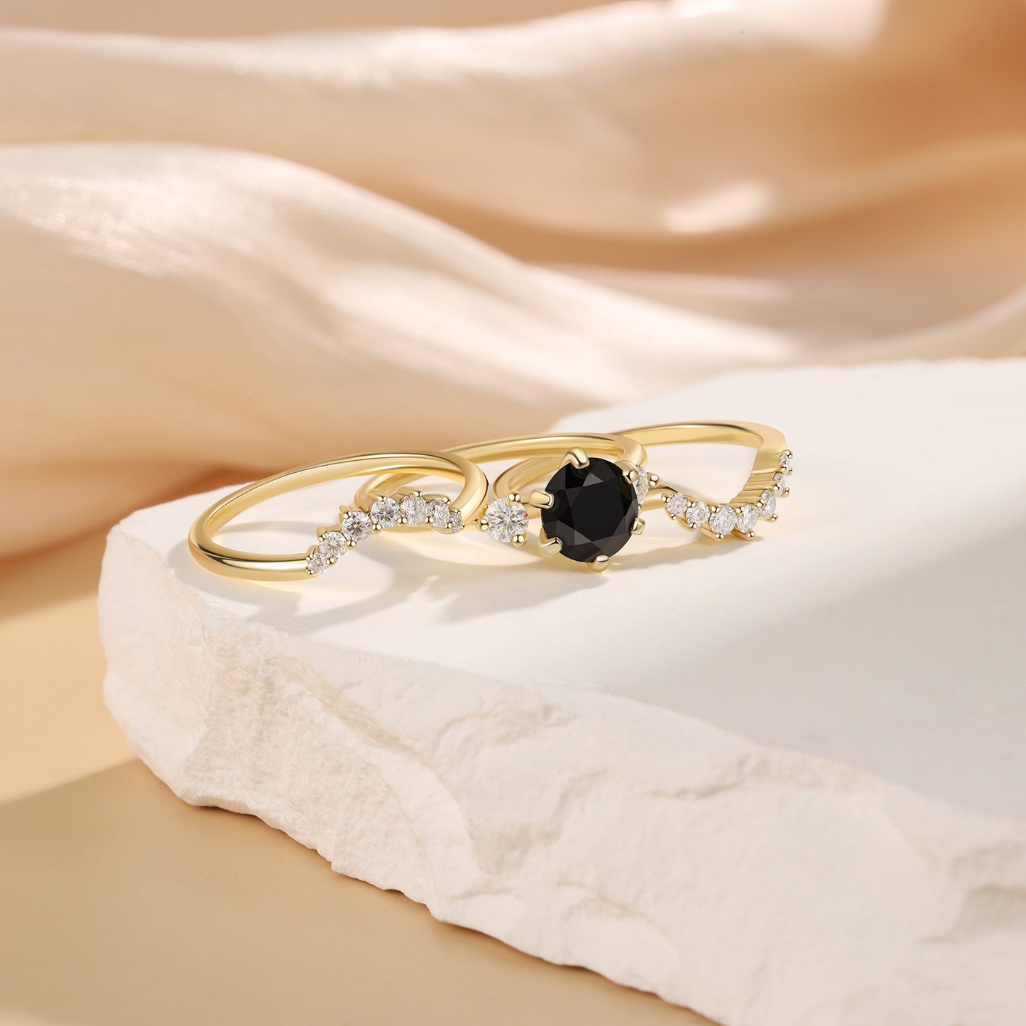 Black Onyx Stack Ring