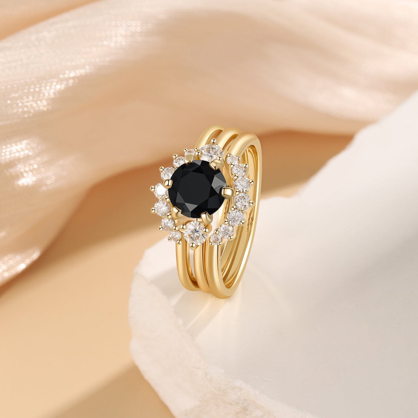 Black Onyx Stack Ring