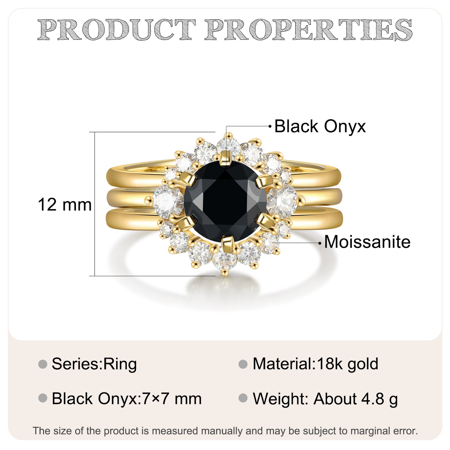 Black Onyx Stack Ring