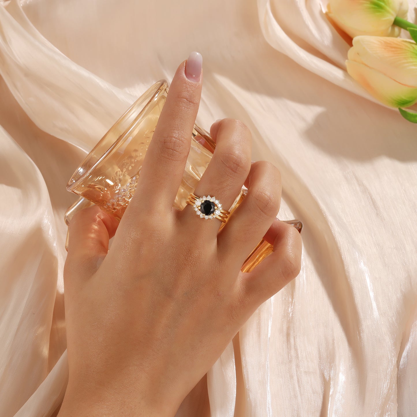 Black Onyx Stack Ring