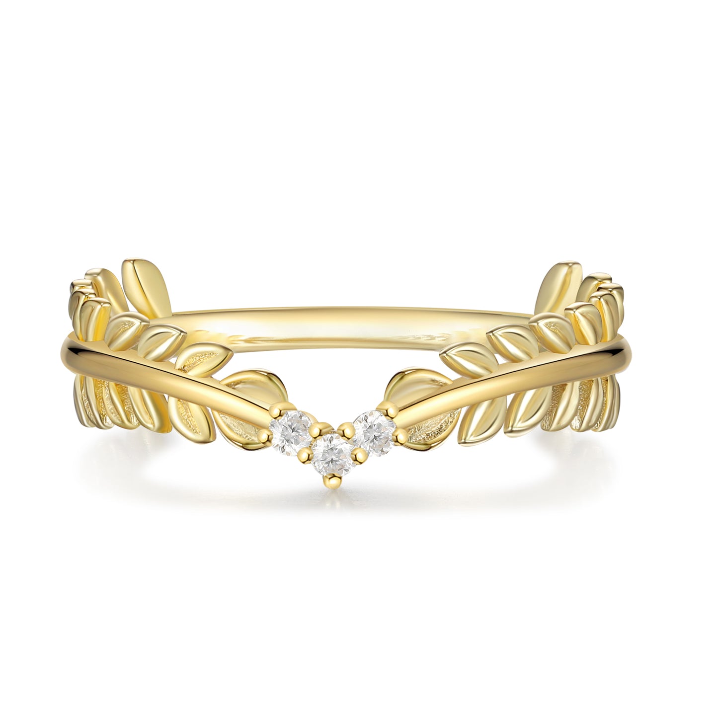 Moissanite Leaf Ring