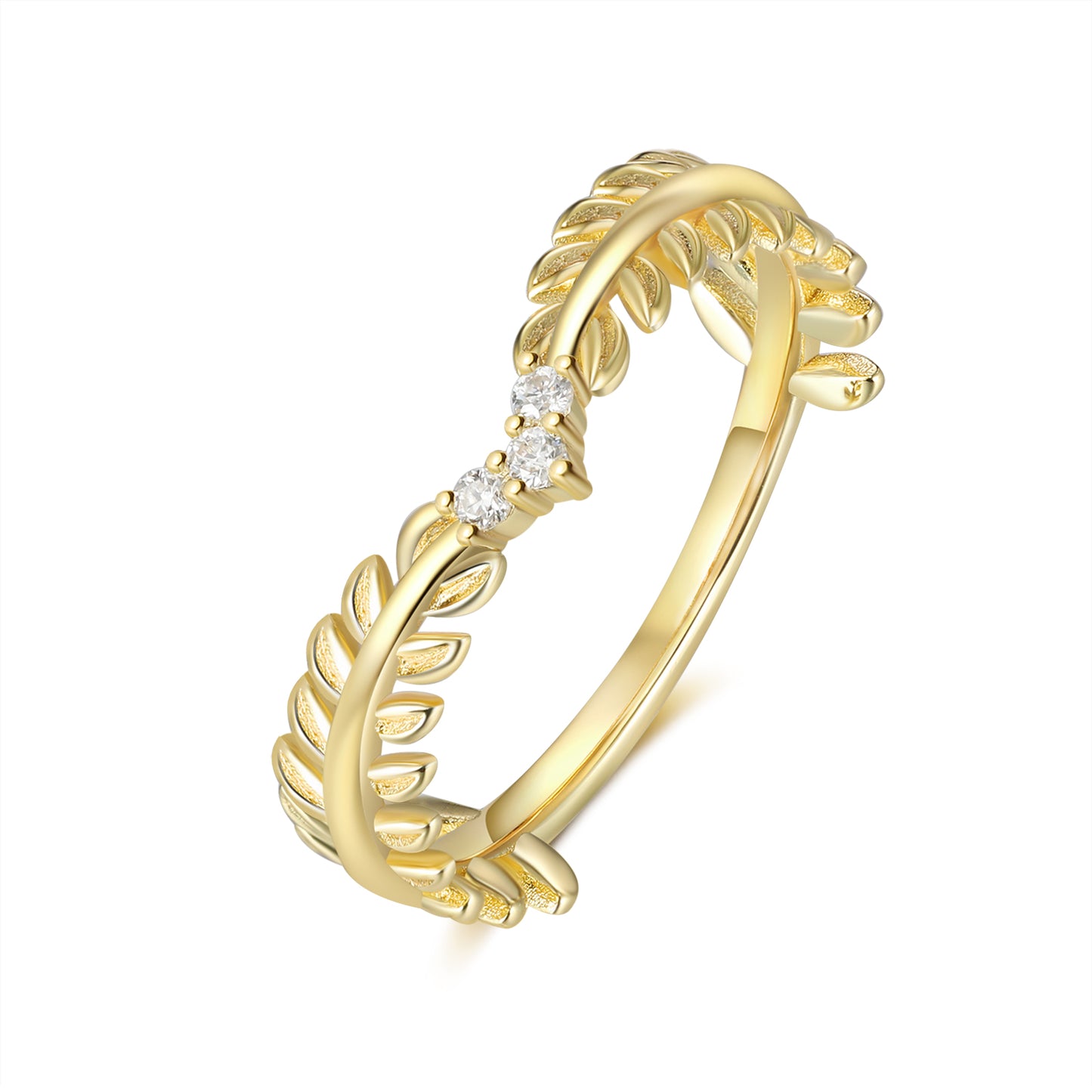 Moissanite Leaf Ring