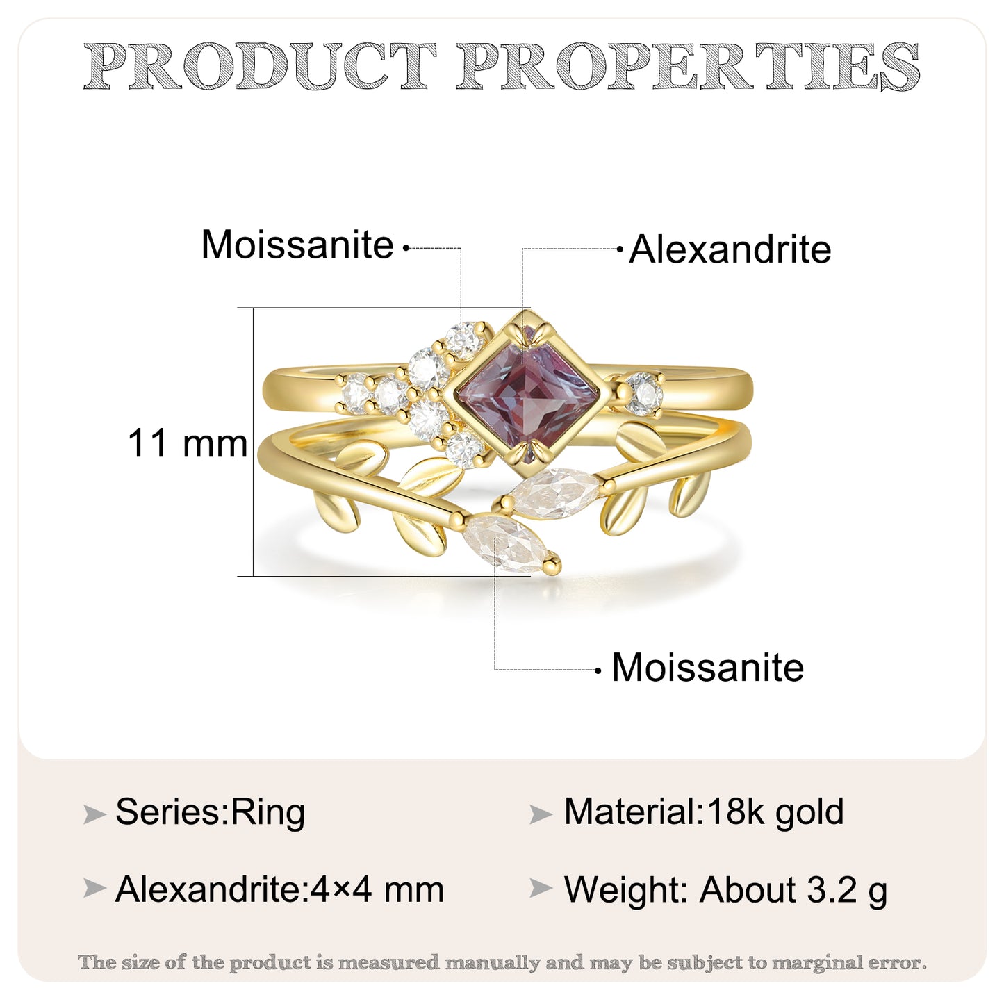 18K Alexandrite Engagement Ring