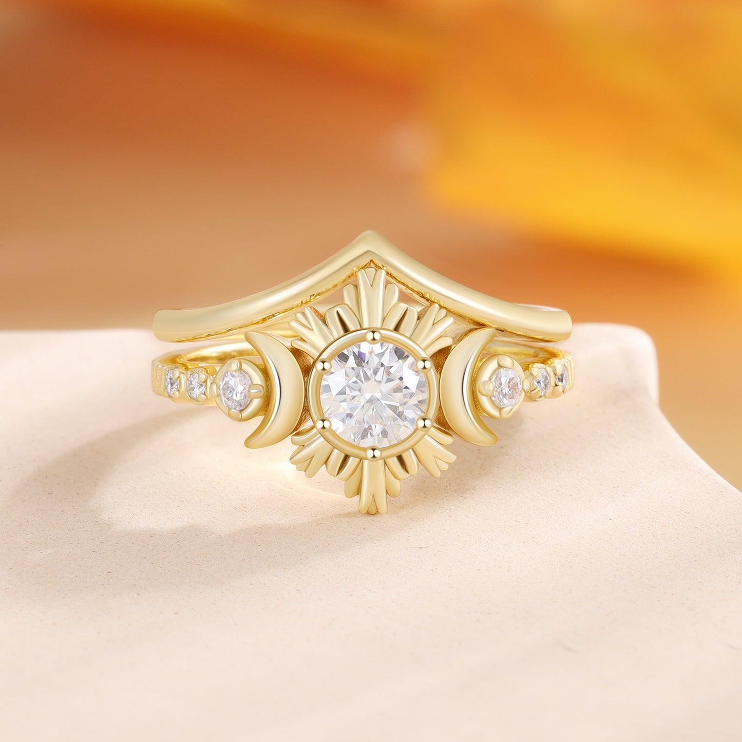 K Gold Lab Moissanite Ring