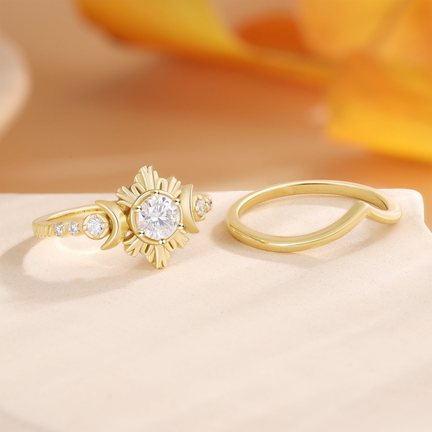 K Gold Lab Moissanite Ring