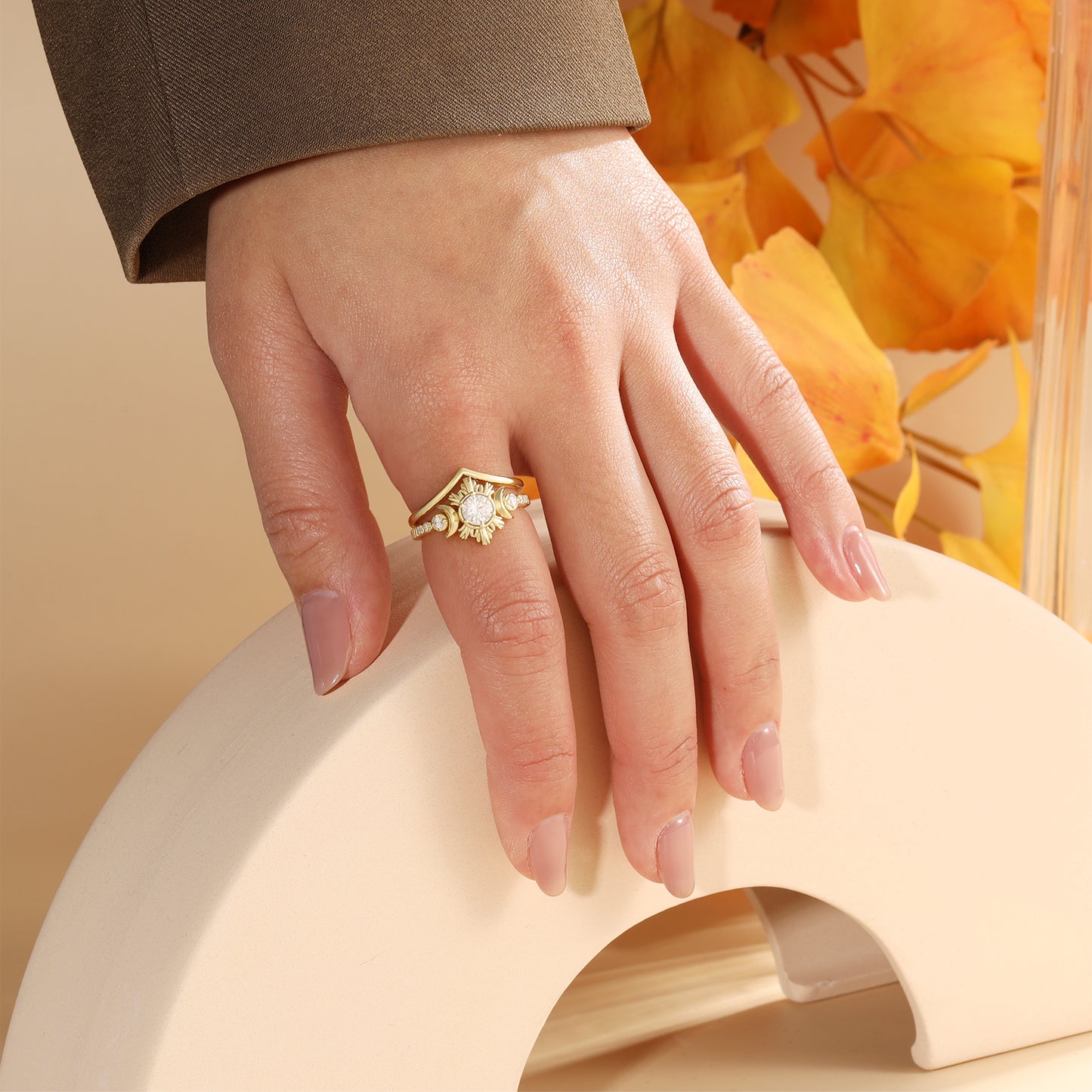 K Gold Lab Moissanite Ring