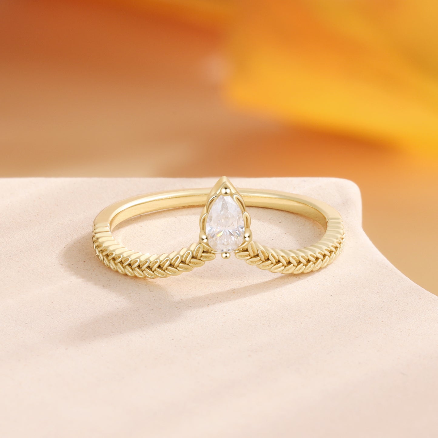 K Gold Lab Moissanite Ring