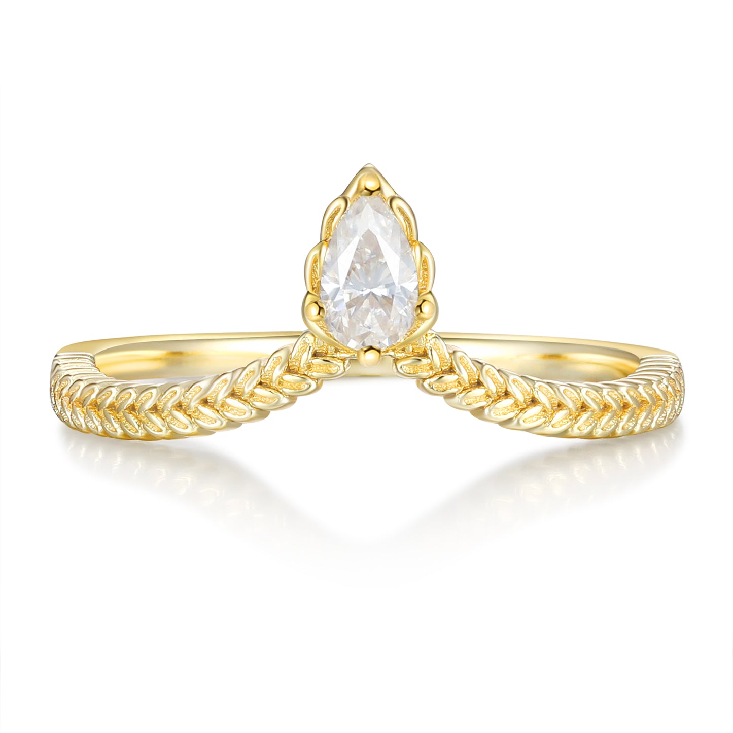 K Gold Lab Moissanite Ring