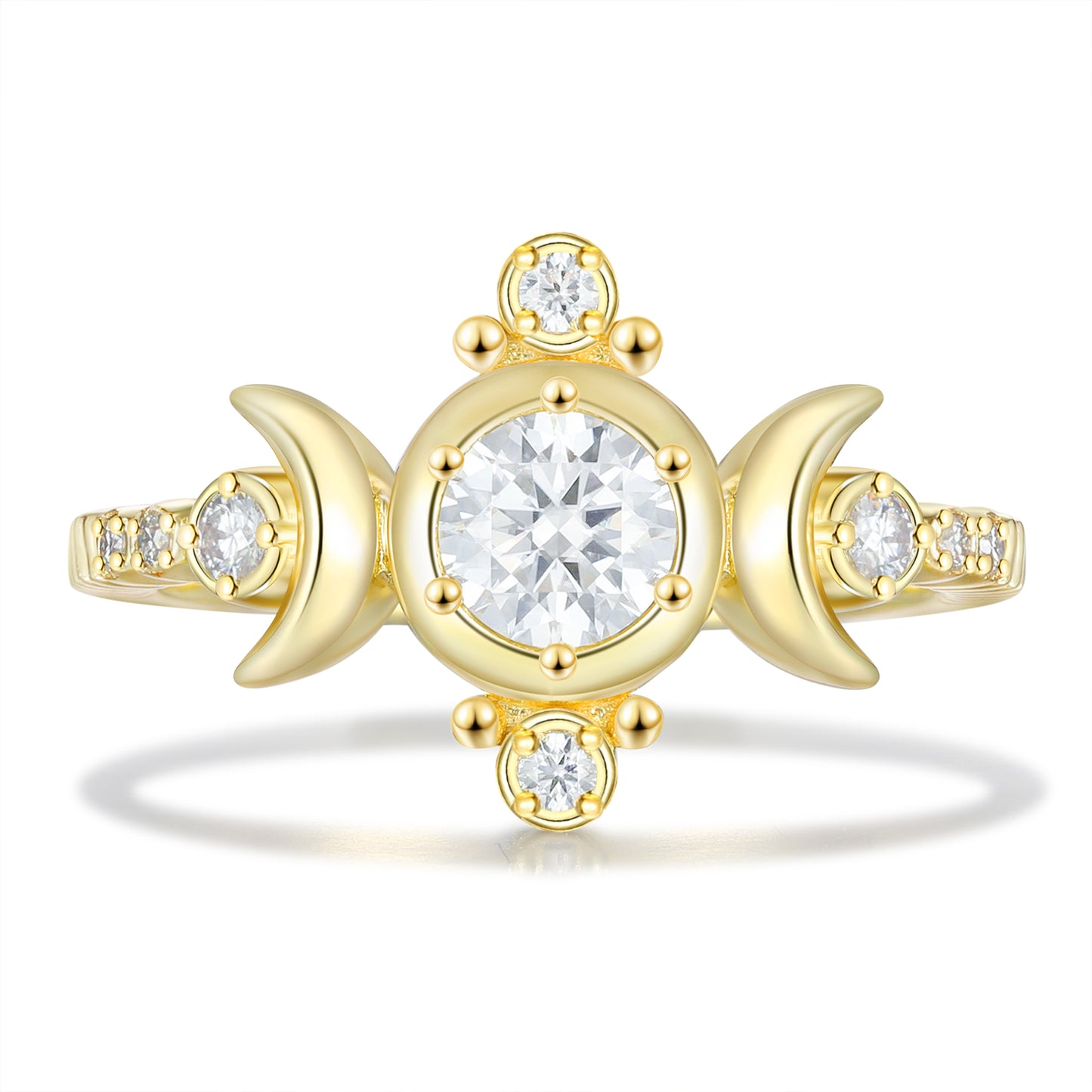 18K Gold Moissanite Engagement Ring