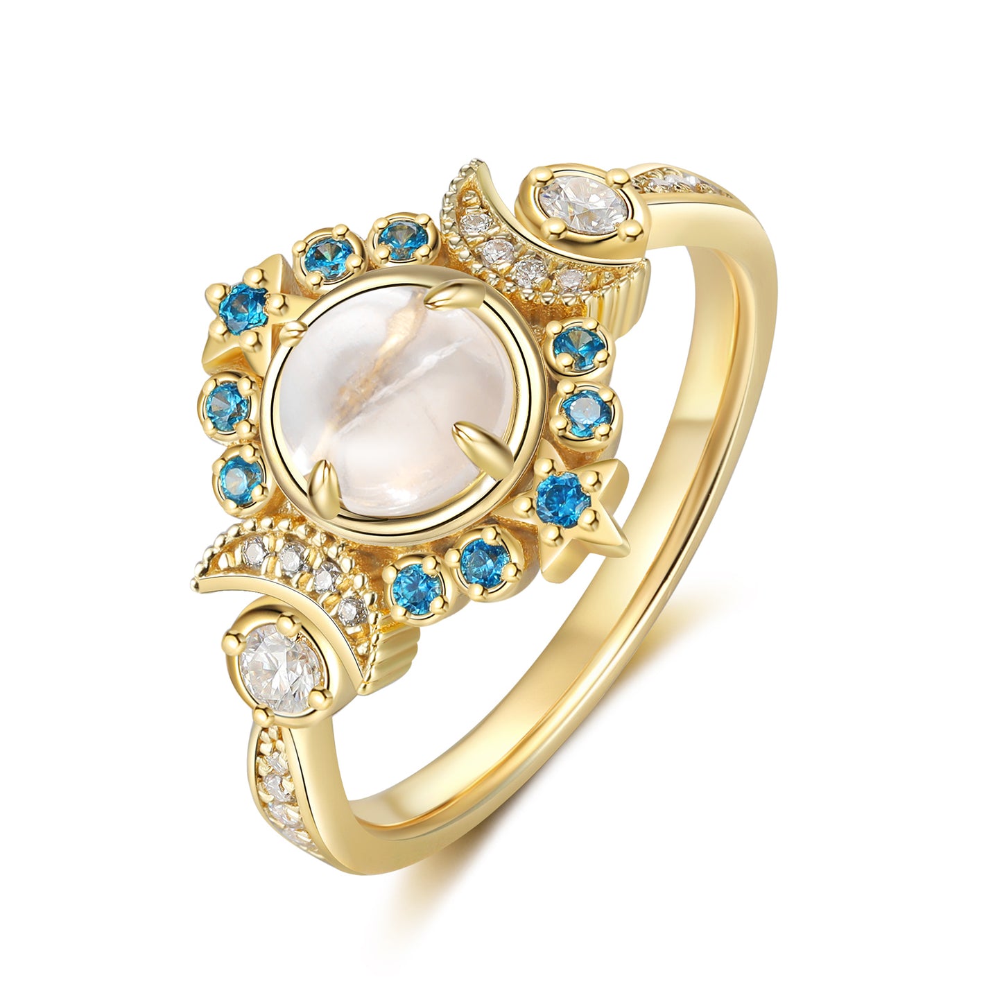 18K Moonstone Engagement Ring