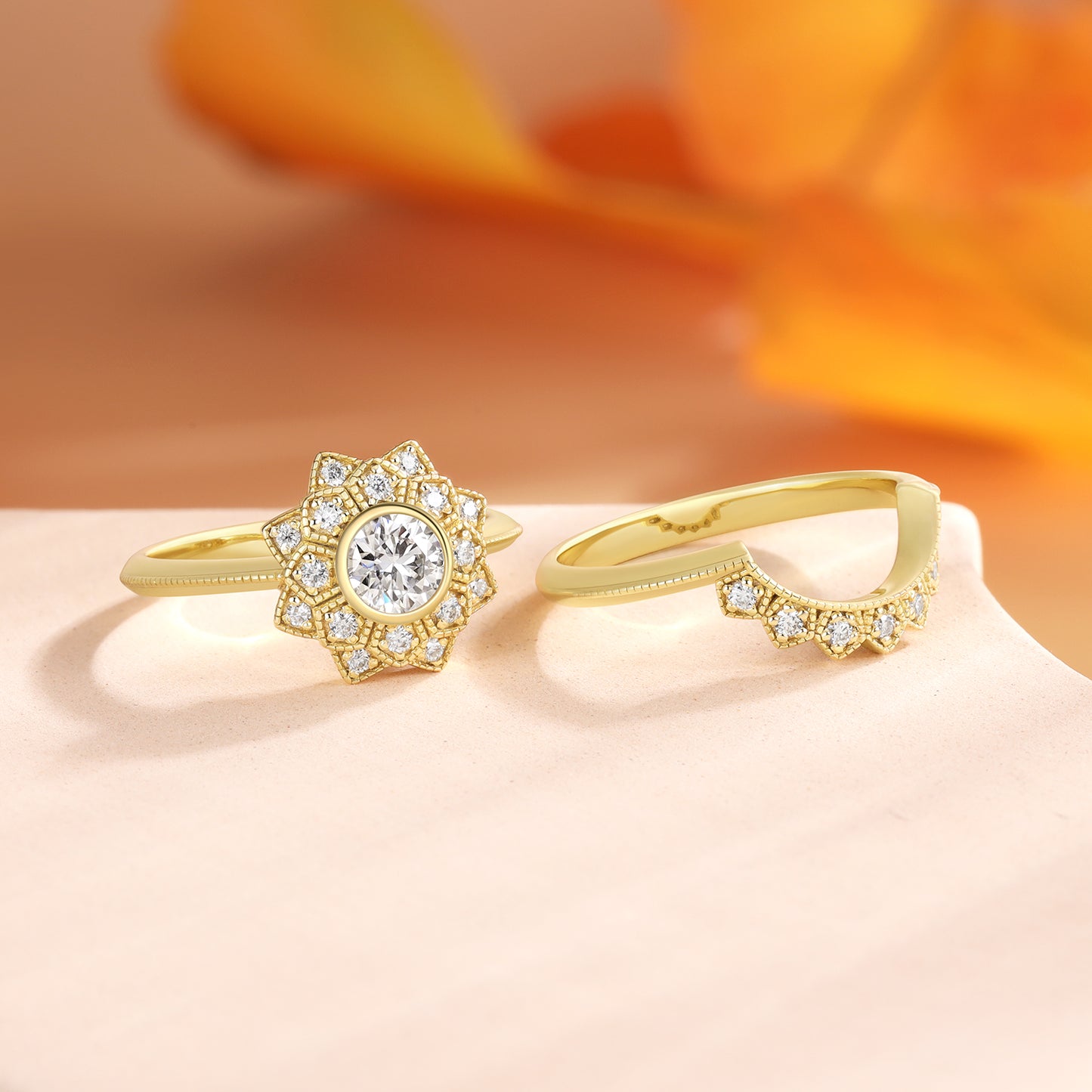 K Gold Lab Moissanite Ring