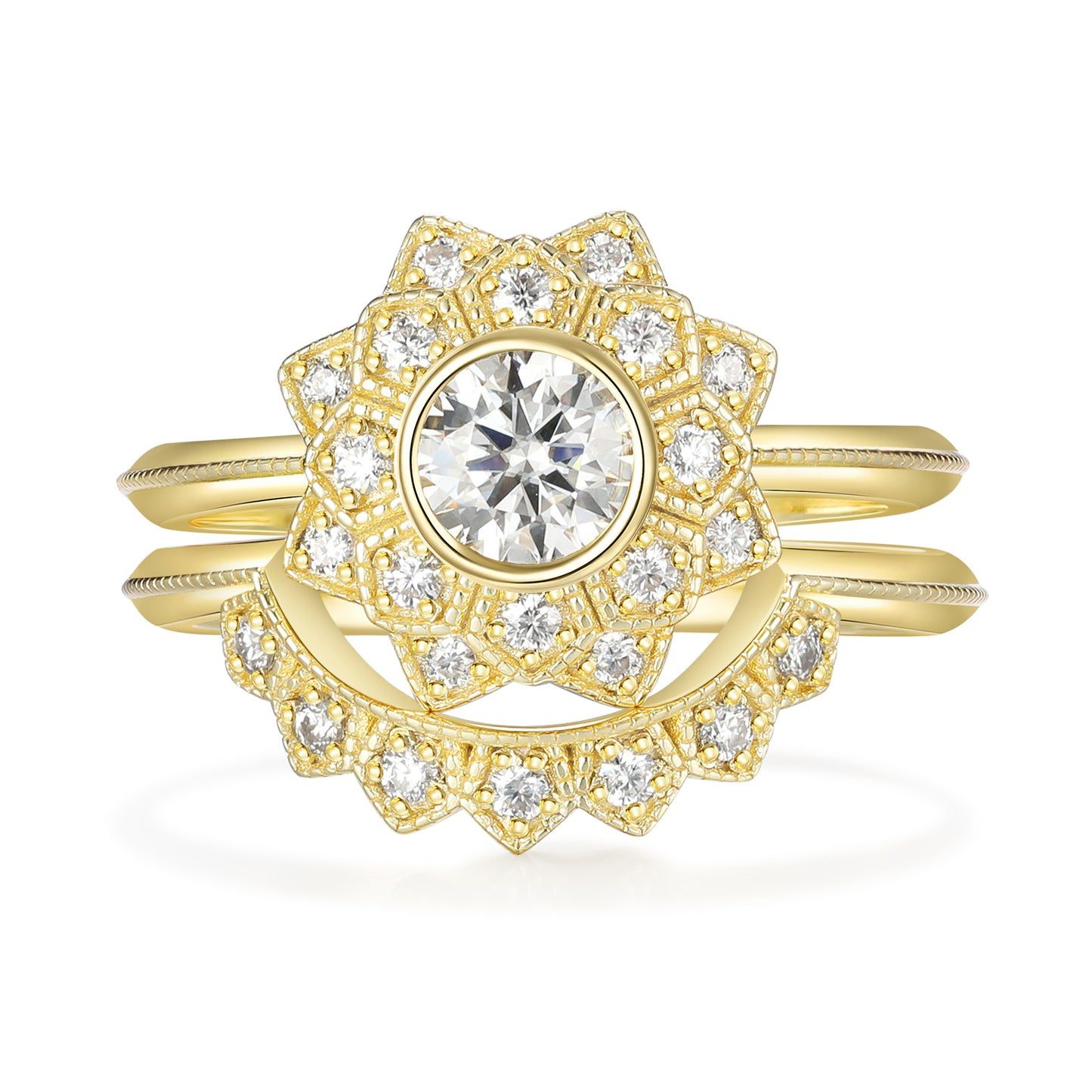 K Gold Lab Moissanite Ring