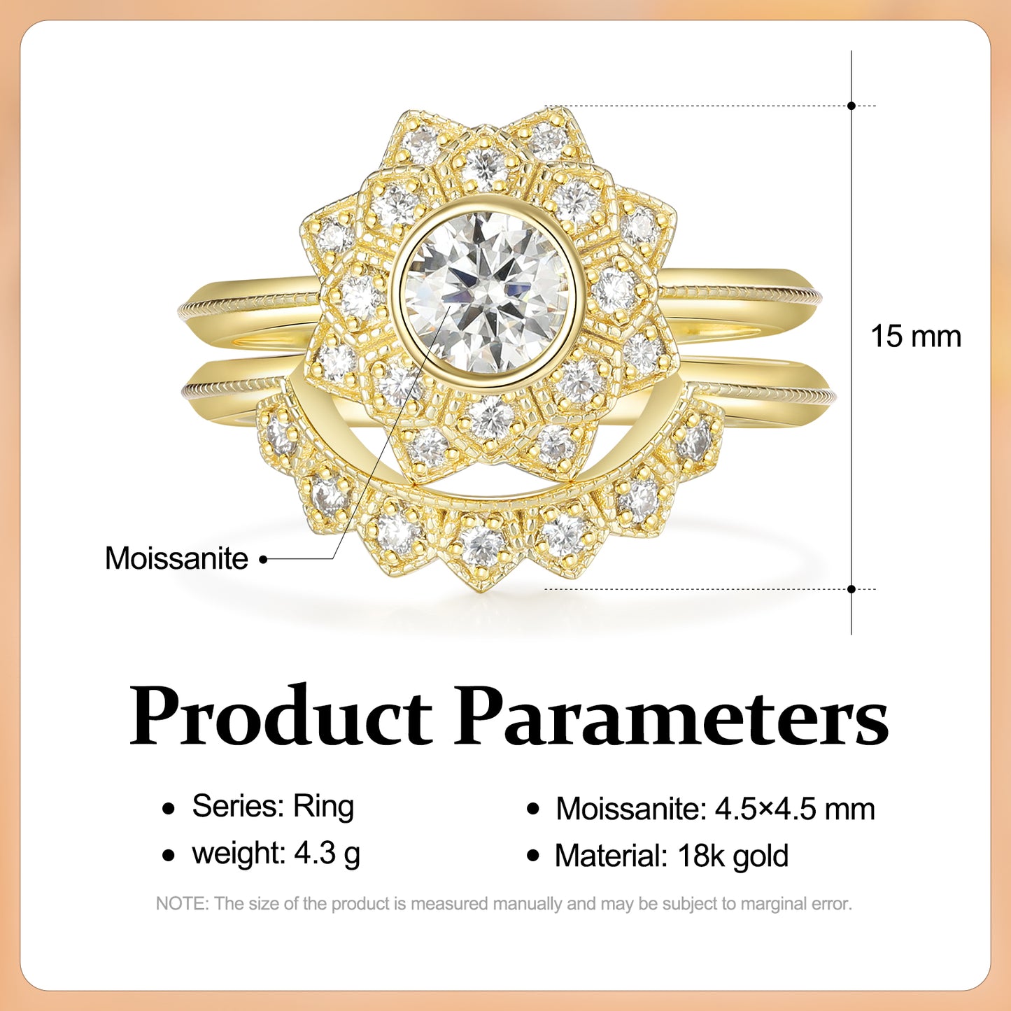 K Gold Lab Moissanite Ring