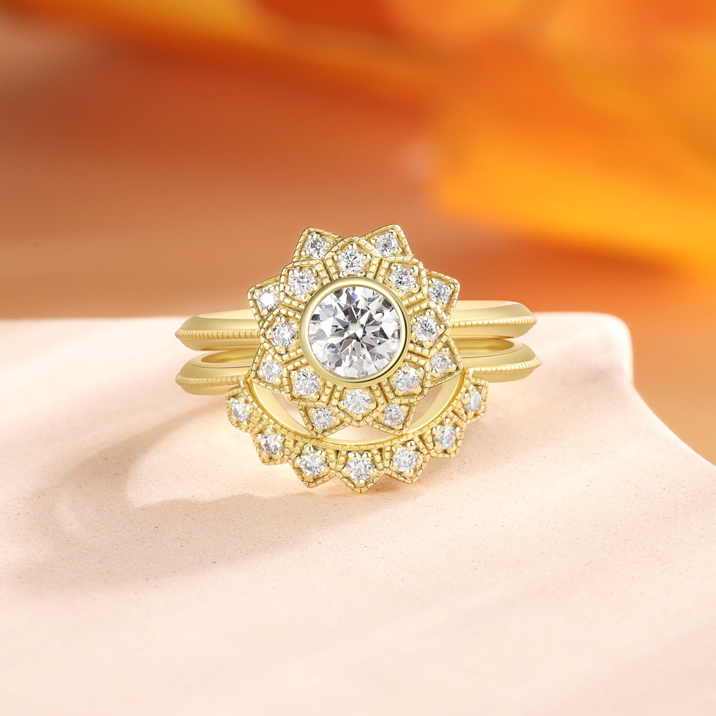 K Gold Lab Moissanite Ring