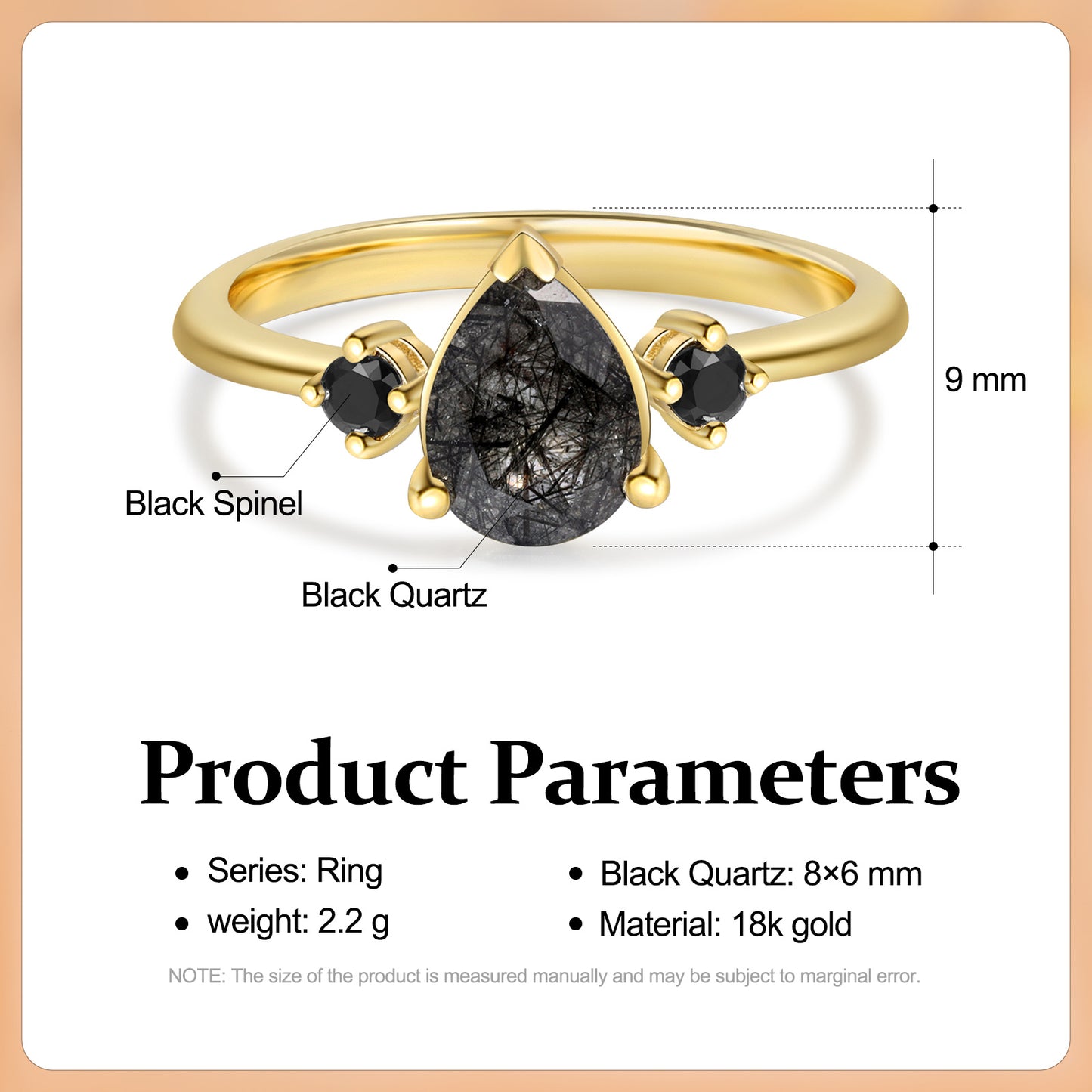 Black Quartz Ring
