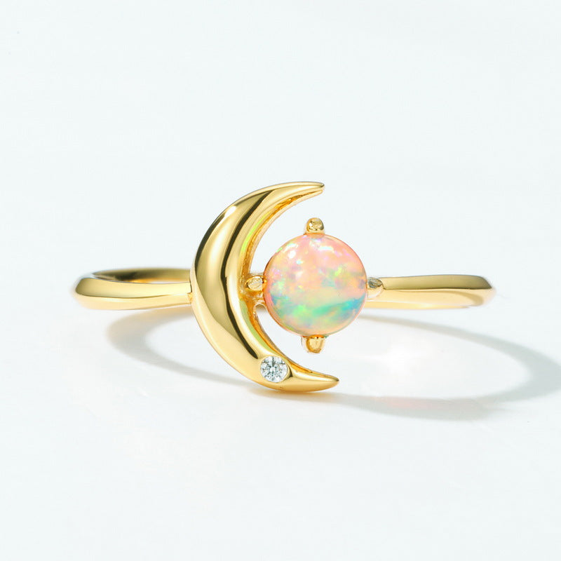 925 Sterling Silver Star Moon Ring