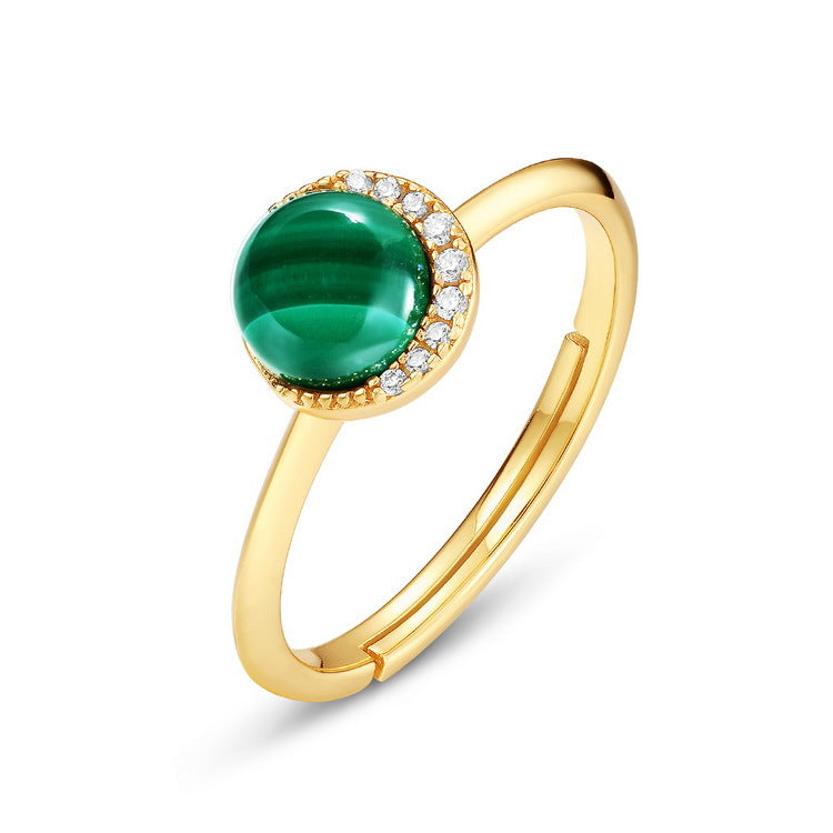 Malachite CZ Ring