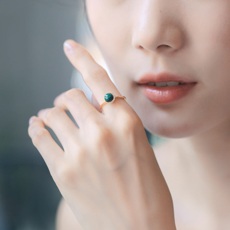 Malachite CZ Ring