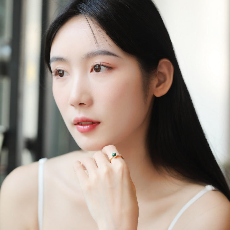 Malachite CZ Ring