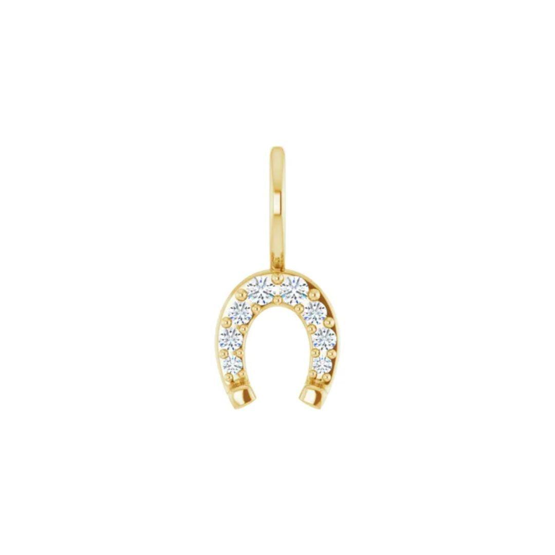 Diamond Horseshoe Pendant - Elisha Marie Jewelry